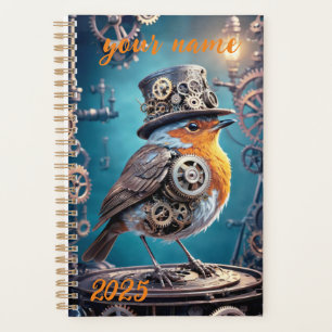 Customizable - "Steampunk Robin" Planner