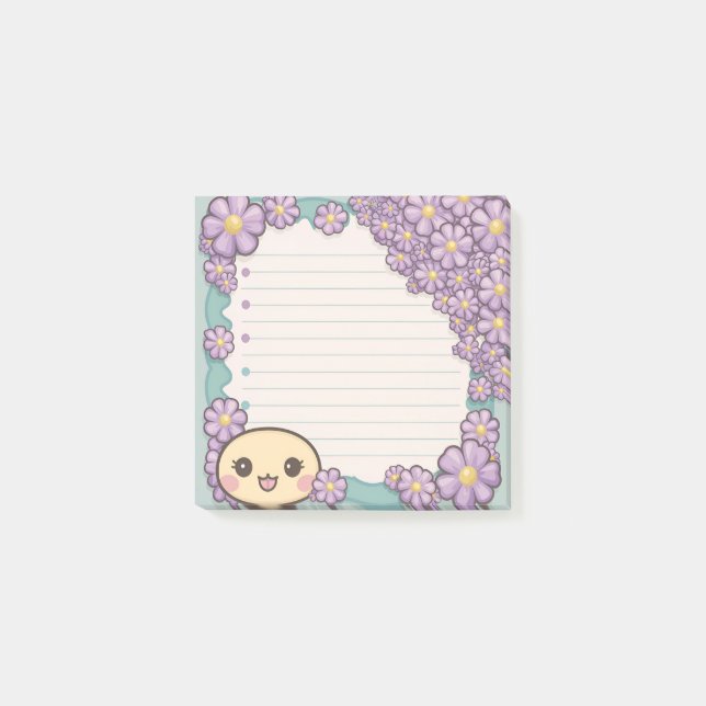 Customizable Sticky Note Template with Botanical  (Front)