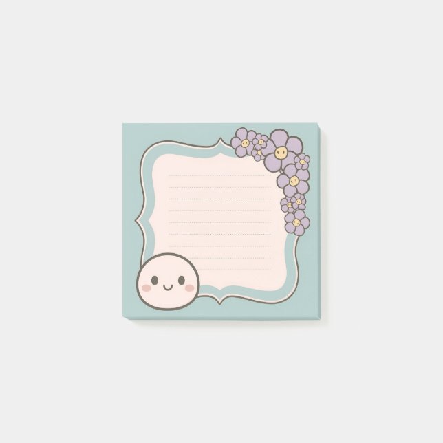 Customizable Sticky Note Template with Floral  (Front)