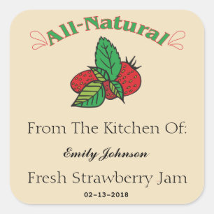 Customizable Strawberry Jam - Jelly Labels