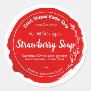 Customizable Strawberry Soap Label Handmade