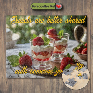 Customizable Strawberry Sweets Motivational Jigsaw Puzzle