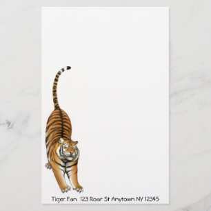 Customizable Stretching Bengal Tiger Stationery
