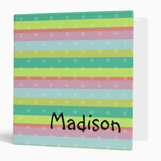 Customizable Stripe Binder (Green Multi) (Front/Inside)