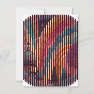 Customizable Striped Fantasy Postcard
