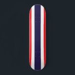 Customizable Striped Red, White, and Blue Skateboard<br><div class="desc">A fun cool board for the skateboard fan of the family! Features red,  white,  and blue stripe pattern. Fully customizable to add names,  images,  and more if desired. Enjoy!</div>