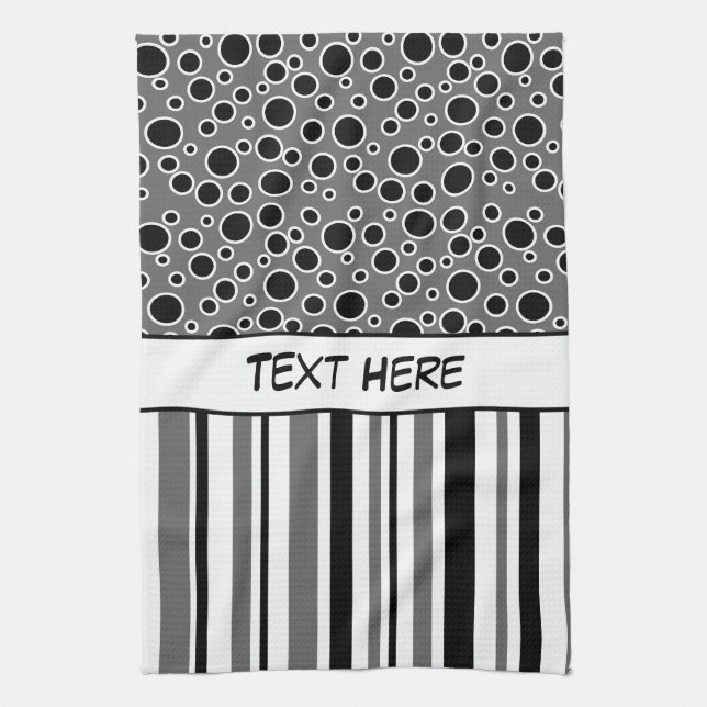 Customizable Stripes and Polka Dots Kitchen Towel (Vertical)