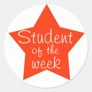 Customizable Student Of The Week Classic Round Sticker