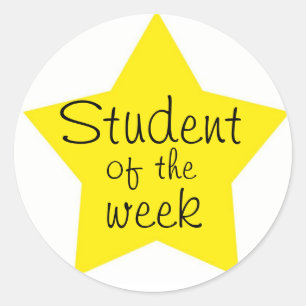 Customizable Student Of The Week Classic Round Sticker