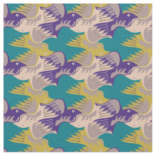 Customizable Stylized Birds Tesselation Fabric
