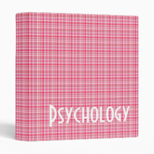 Customizable Subject Pink and Red Plaid Pattern Binder