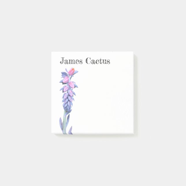 Customizable Succulent Bloom Post-it Notes (Front)