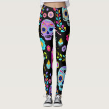customizable sugar pop skull leggings