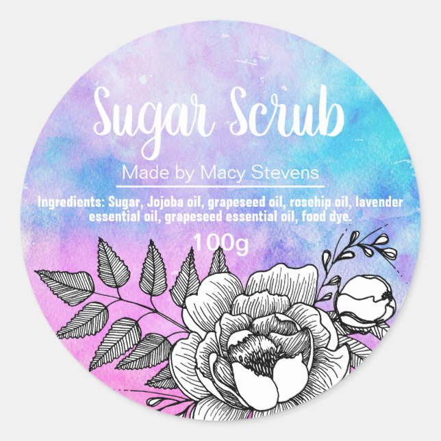 Customizable Sugar Scrub Label (Front)