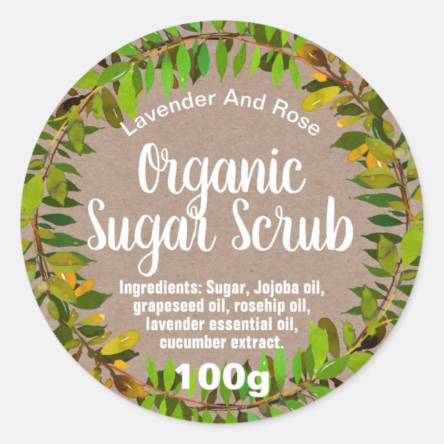 Customizable Sugar Scrub Label (Front)