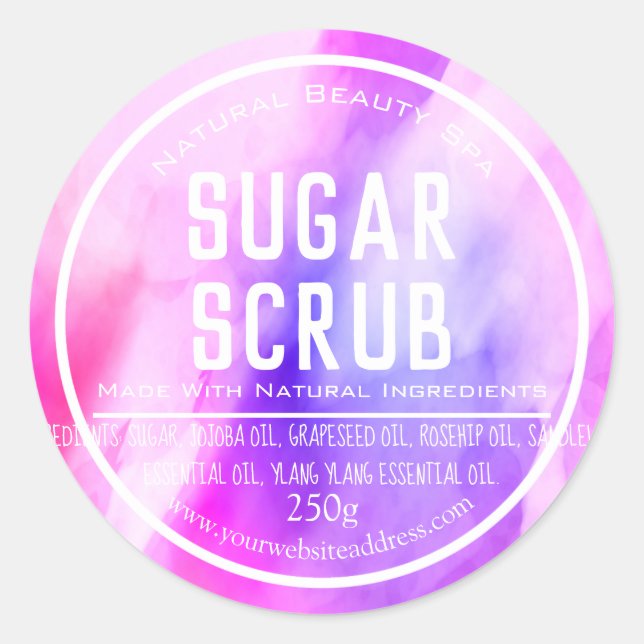 Customizable Sugar Scrub Label (Front)