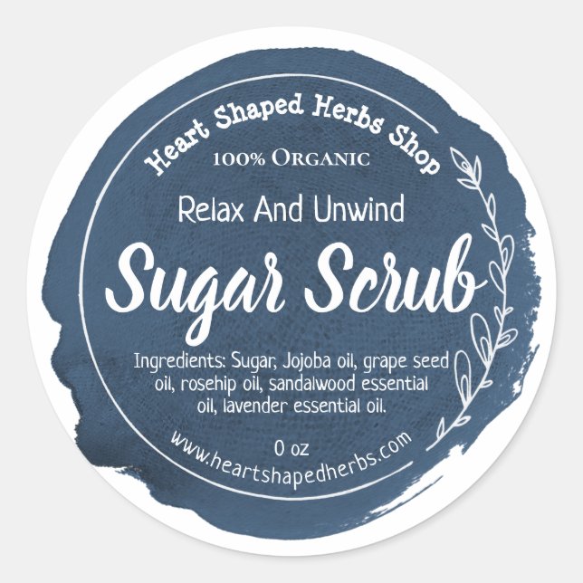 Customizable Sugar Scrub Label Handmade Business (Front)
