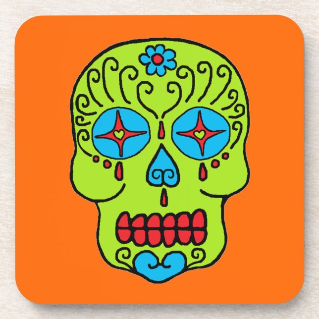 Customizable Sugar Skull Coaster (Front)