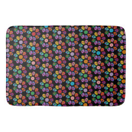 Customizable Sugar Skull Flowers Bath Mat