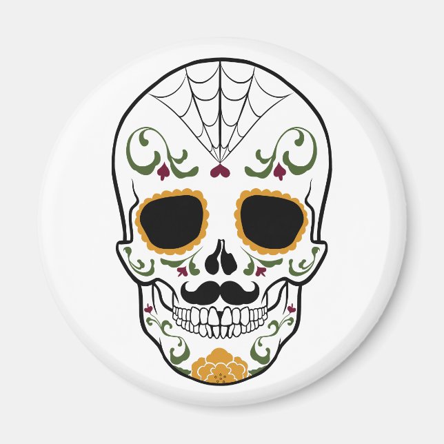 Customizable Sugar Skull Magnet (Front)