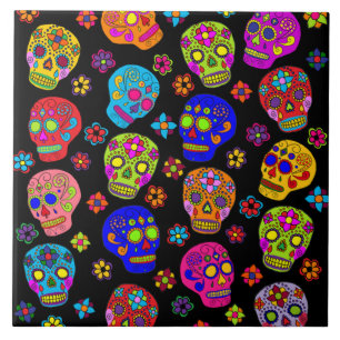 Customizable Sugar Skulls Tile