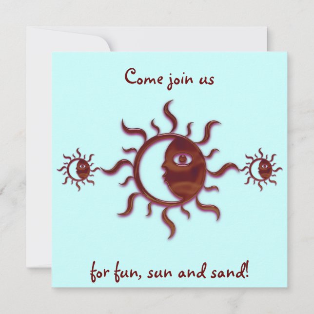 Customizable Sun and Moon  Invitations (Front)