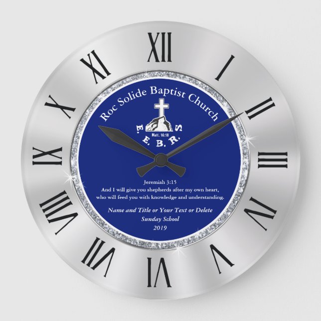 Customizable Sunday School Teacher Gift Ideas Large Clock (Front)