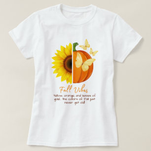 Customizable Sunflower and Pumpkin Fall T-Shirt