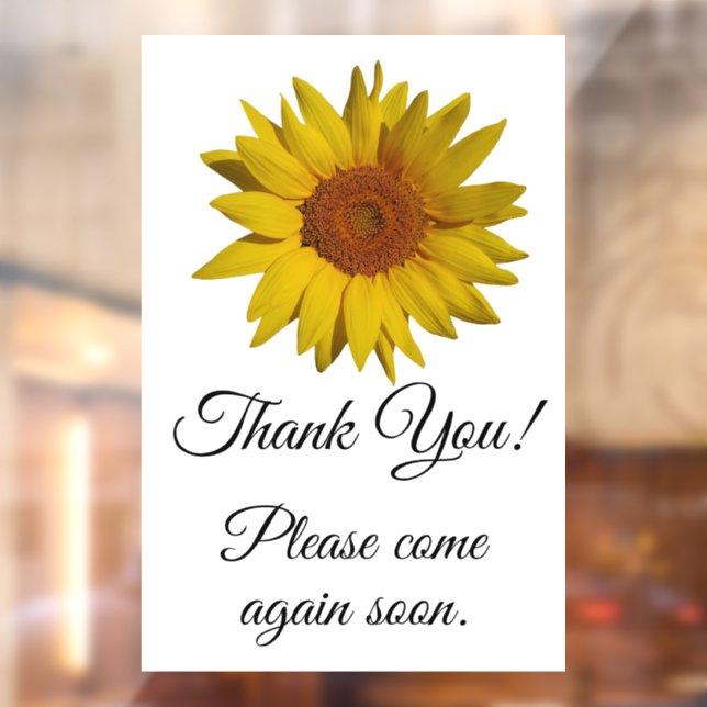 Customizable Sunflower Business  Window Cling (Sheet 2)