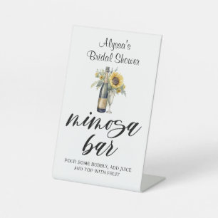 Customizable Sunflower & Champagne Mimosa Bar Sign