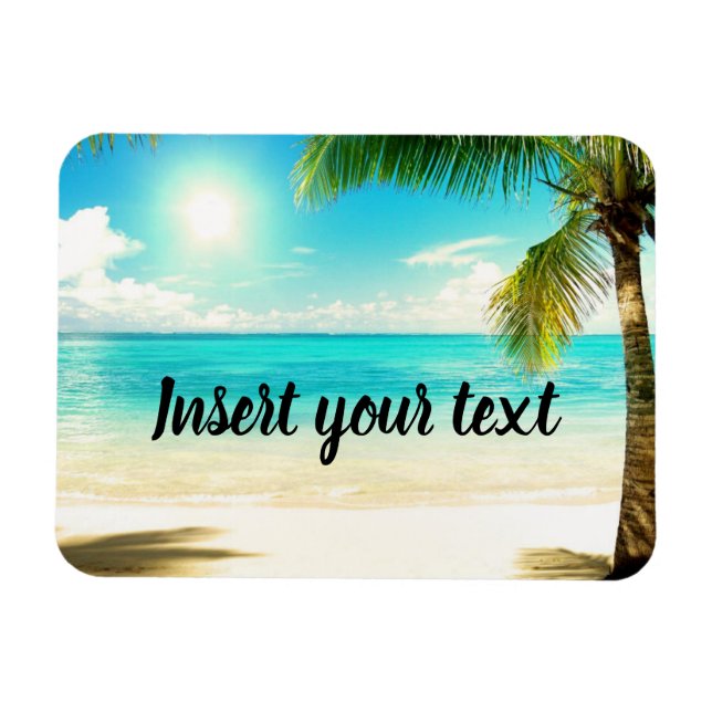 Customizable sunny beach scenery magnet (Horizontal)