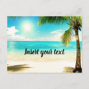 Customizable sunny beach scenery postcard