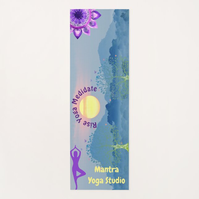 Customizable Sunrise Chakra Yoga Pose Mat (Front)