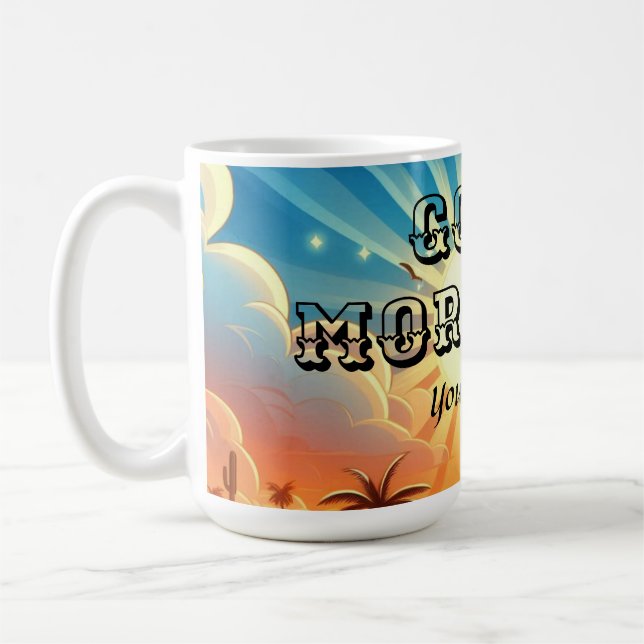 Customizable Sunrise Good Morning  Coffee Mug (Left)