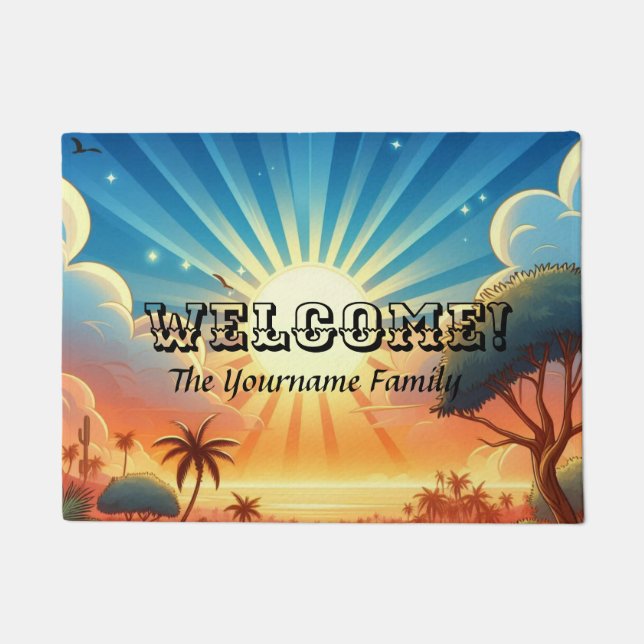 Customizable Sunrise Welcome Mat (Front)