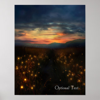 Customizable Sunset Fields Poster
