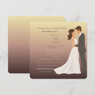Customizable Sunset Glow Wedding Card