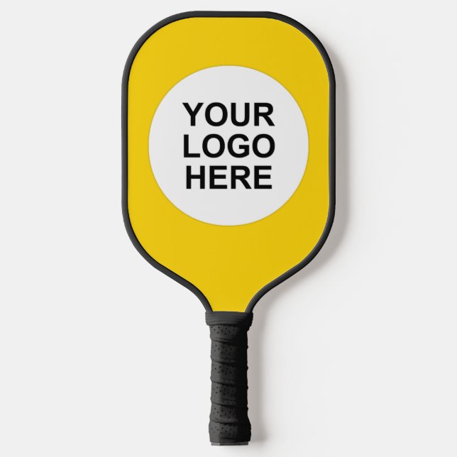 Customizable Sunshine Yellow Business Logo  Pickleball Paddle (Front)
