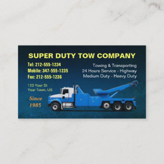 CUSTOMIZABLE Super Duty Towing BC Business Card