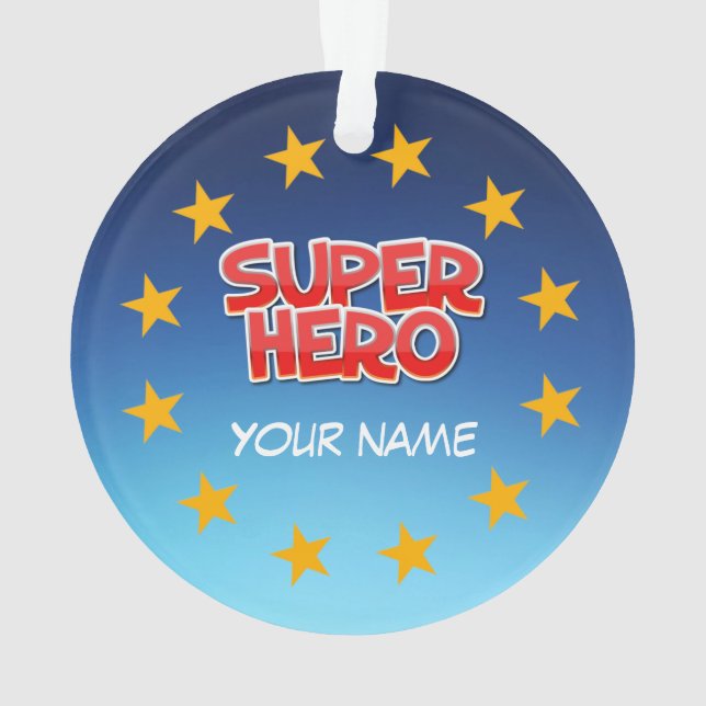 Customizable super hero ornament (Back)