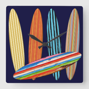 Customizable Surfboards Square Wall Clock