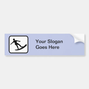 Customizable Surfer Logo Bumper Sticker