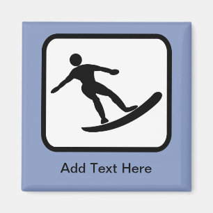 Customizable Surfer Logo Magnet