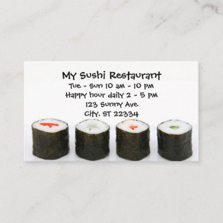 Customizable Sushi Restaurant Business Card