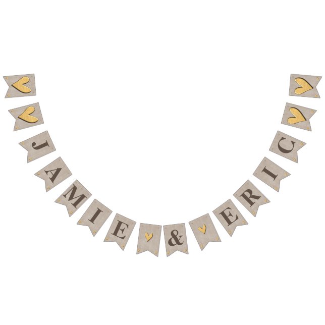 Customizable Swallowtail 16 flag Bunting with Hear (All)