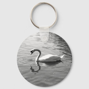 Customizable Swan Reflection Keychain