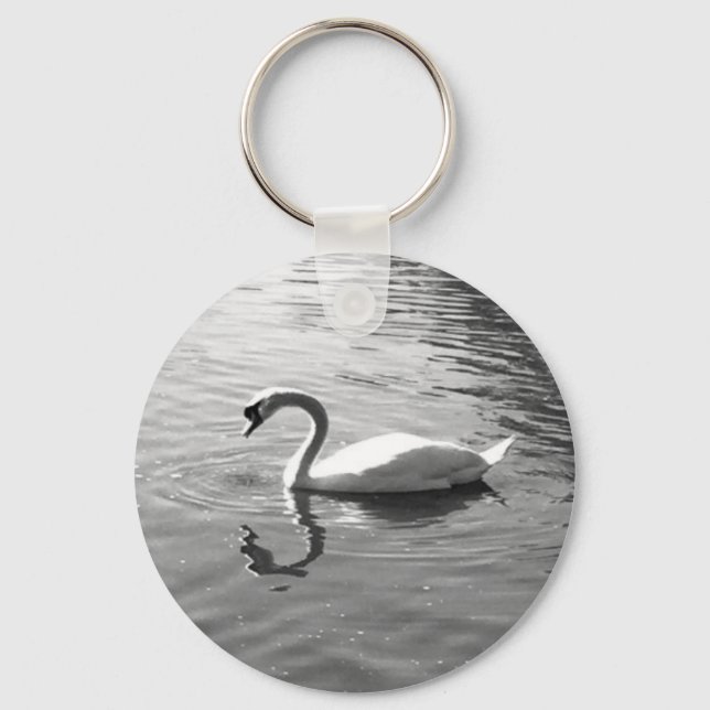 Customizable Swan Reflection Keychain (Front)