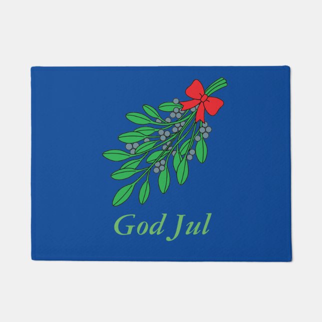 Customizable Swedish  God Jul Doormat (Front)