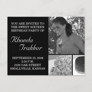 Customizable Sweet 16 Sixteen Card Invitation