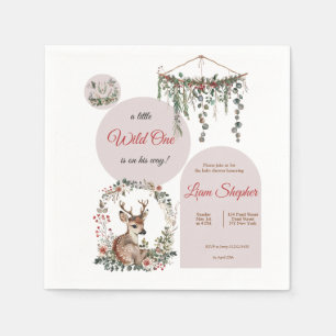 Customizable Sweet Little Deer Theme Baby Shower Napkin